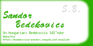 sandor bedekovics business card